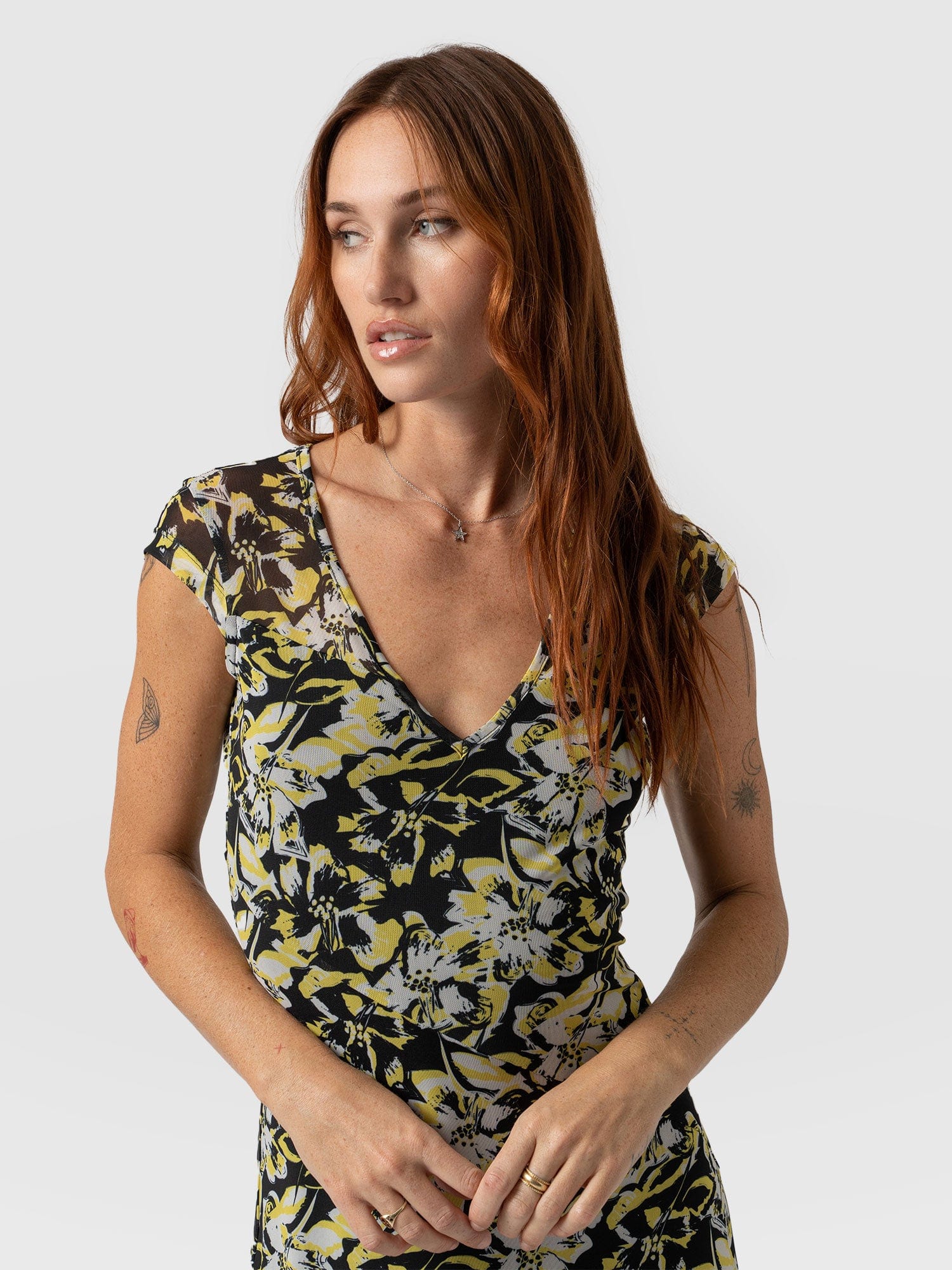 Poppy Mesh Dress Jardin Stencil - Women's Dresses | Saint + Sofia® EU
